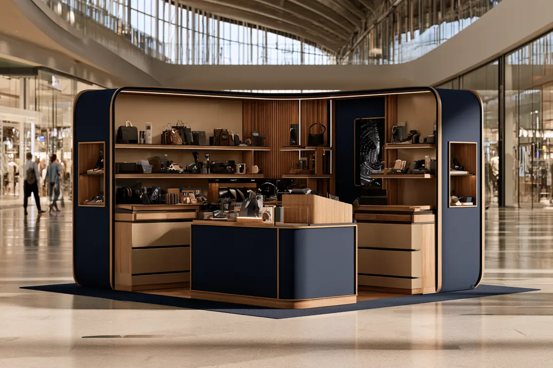 stand éphémère dans un centre commercial
