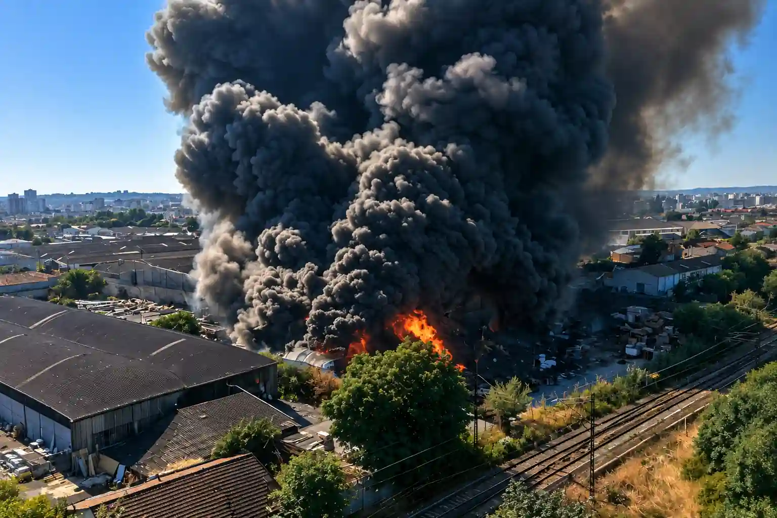 incendie zone commerciale
