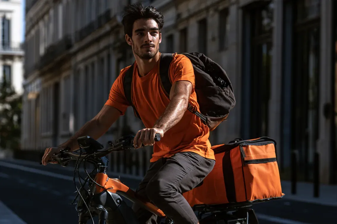 livreur à vélo